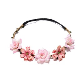 YIFLorine TANG Pack of 4 Flower Wreath Hair Bands Elegant Flower Crowns for Weddings, Festivals, Parties and Beaches Reusable Adjustable for Women Girls Head Flower Garland
