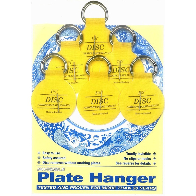 Flatirons Disc Adhesive Plate Hanger Set (6-1.25 Inch Hangers)