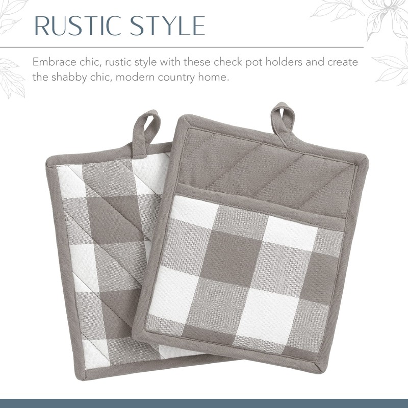 Elrene Home Fashions Farmhouse Living Buffalo Check Pot Holder Pair,