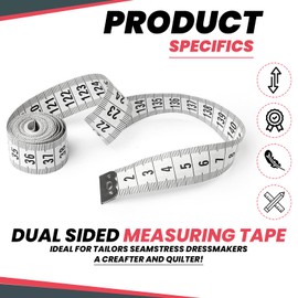 NAVZA® Dual-sided Durable Measuring Tape for Body and waist Measurements 150 Centimeters 60 Inches White Tailor Clothes Fabric Sewing Tape Rulers