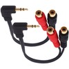 tunghey 2Pack Right Angle 3.5mm to 2RCA Adapter Cable, Gold