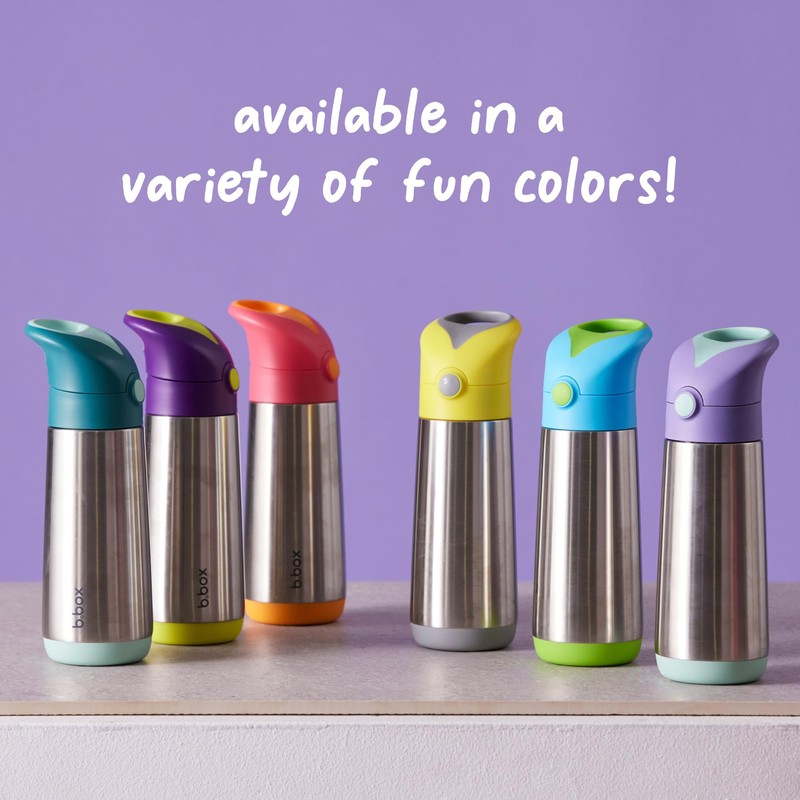 b.box Insulated Drink Bottle with Straw, Cold Insulation, Heat Retention,