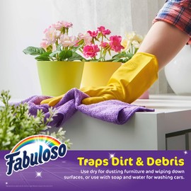Fabuloso Microfiber Cleaning Cloths - Rainbow Colors - Lint-Free Microfiber Cloths for House, Kitchen, and Car - Reusable, Washable, Absorbent Towels for Glass, Windows & Wood Furniture - 1 Pack, 8 Ct