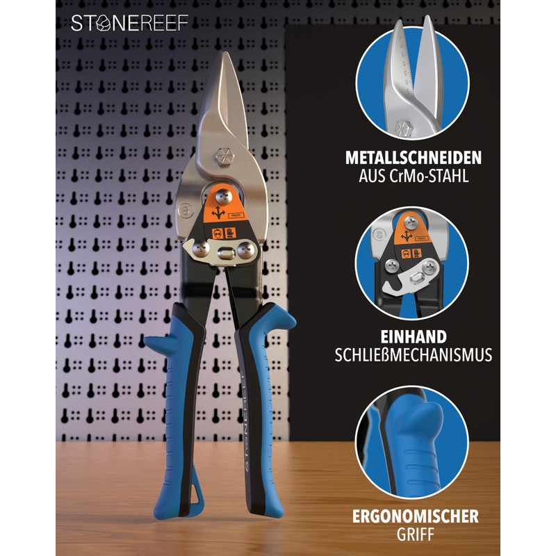 Tin Snips Straight Cut - [int. millimetre scale] - Metal