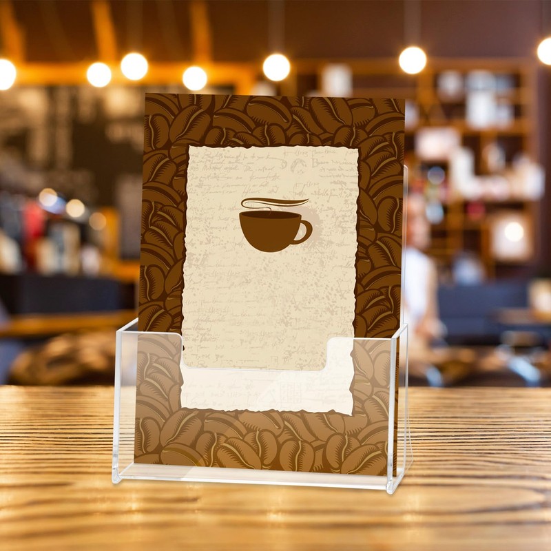 QWORK® 2 Pack A5 Acrylic Freestanding Brochure, Flyer Stand, Transparent