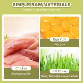 Dylan's cabin Cat Grass Teething Stick - Natural Freeze Dried Treats Edible Chew Cat Toy for Teeth Cleaning and Hairball Removal (80g)