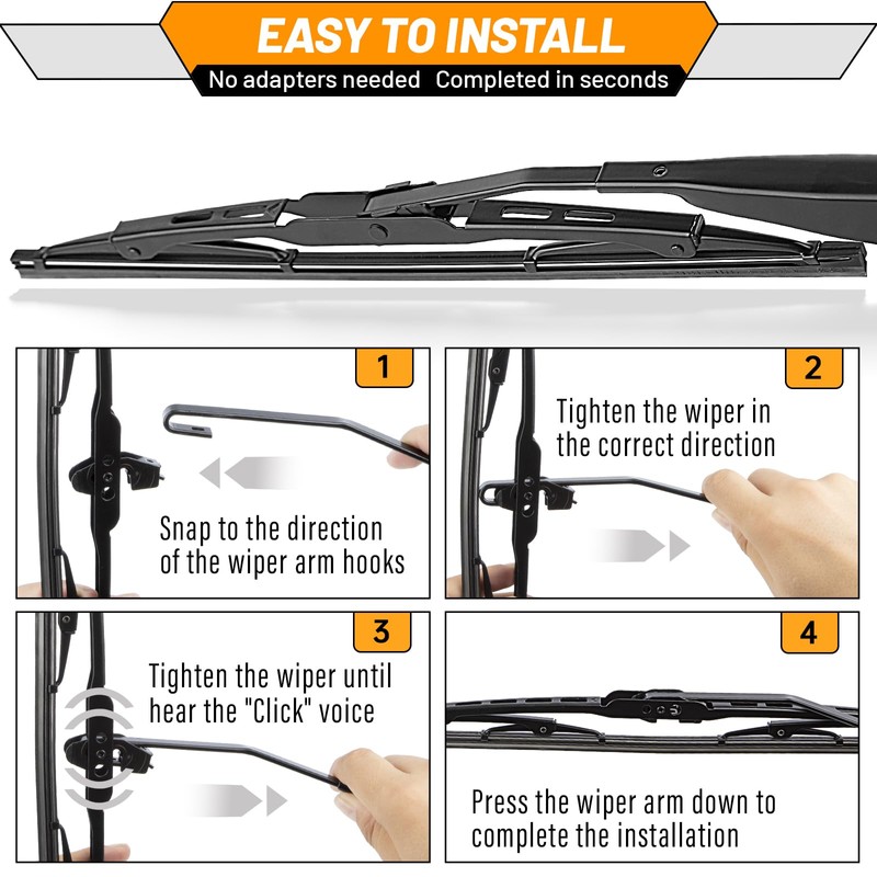 AUTOBOO 16+16+12 Replacement for Jeep Wrangler Windshield Wiper Blades 2018-2021