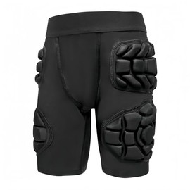 Jormino 4-Pad Girdle with Hip & Thigh Guards for Padded Support, Impact Protection Short Tights with Cup Pocket L