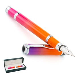 Monteverde USA Innova Ombre Fusion Harmony (Purple/Orange/Pink Gradient Finish) Fountain Pen - Extra Fine Nib, Refillable, Gift Case, Luxury Pen