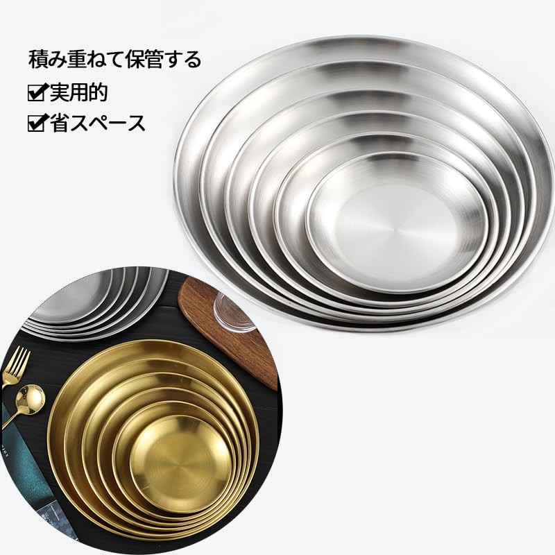 Desirable Stainless Steel Round Plate, Small Plate, Dinner Plate, Stainless