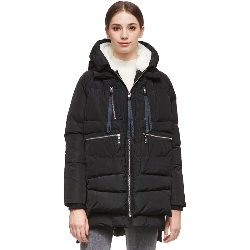 Orolay Women's Thickened Down Jacket Black 2XL