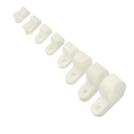 Yosawa 225-Pieces Nylon Rope Light R-Style Cable Clamp Mounting Clips for 1/8", 3/16", 1/4", 5/16", 3/8", 1/2", 5/8", 3/4" Diameter Wire Management White