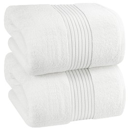 Utopia Towels Premium Jumbo Bath Sheet 2 Pack, 100% Cotton Highly Absorbent and Quick Dry Extra Large Bath Towel, Super Soft Towel, 35 by 70 Inches, White