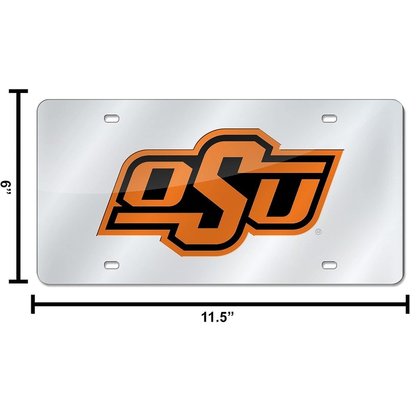 Rico Oklahoma State Cowboys Acrylic License Plate Laser Tag