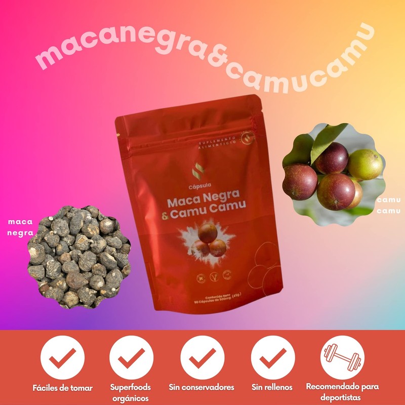 UHEARTHY | Suplemento Alimenticio Maca Negra & Camu Camu 90