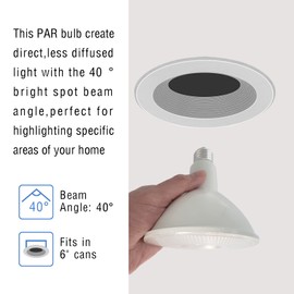 Jolux 6 Pack Indoor/Outdoor Led Flood Light Waterproof PAR38 LED Bulb,Dimmable,3000K Warm White, 1250LM, ETL, Recessed Can Lights,High Lumen,15W Equivalent 120W,E26 Base