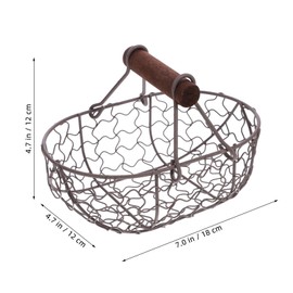 Baluue Wire Egg Basket, Chicken Egg Basket for Kitchen Egg Basket for Gathering Fresh Eggs, Egg Basket Countertop with Handle for Farmhouse Rustic Black