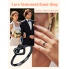 Silvora 925 Sterling Silver Knot Ring Black Promise Ring Heart