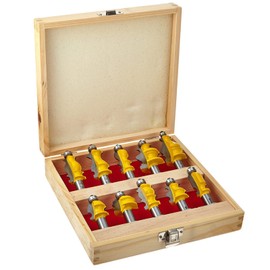 CHCYWJGJ 10PCS Architectural Molding Router Bit Set 1/2 Shank Casing Base CNC Line Handrail Woodworking Cutters Face Mill Woodworking Chisel Cutter Milling Tool