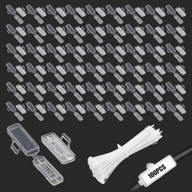 Pilikoll Pack of 100 Transparent Reusable Cable Labels with 100 Cable Ties, Waterproof Cable Labels, Cable Markers, Transparent Cable Ties, Tags Box for Wires, Cables