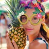 6 Pcs Hawaiian Luau Party Glasses Decor - Glitter Tropical
