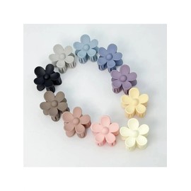 Hemasa 10Pcs Multicolor plastic matte flower clip for Hair (Color 2)