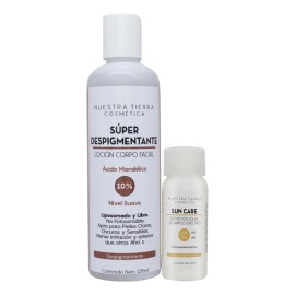 Loción Super Despigmentante Ácidomandélico 10% Axilas/rostro Momento de aplicación Noche Tipo de piel Todo tipo de piel
