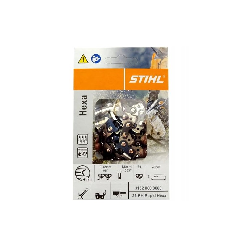 Stihl 31320000060 Saw Chain 36 RH Rapid Hexa 3/8 1.6