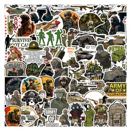 50PCS Stickers for Military,Army Stickers,Teens Boys and Girls Sticker Pack Vinyl Skateboard Guitar Door Laptop Luggage Car Bike Water Bottle Birthday Party Supplies Stickers