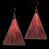Unbranded Red, Geometric Triangle Woven Cloth Boho/Bohemian Earrings