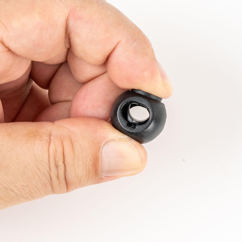 Cord Stopper, 1-Hole, Pack of 10, Black, for up to