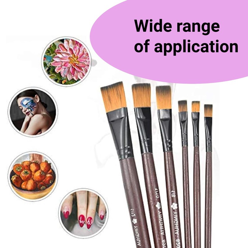 Flat Paint Brush Set, Face Paint Brushes, Oil Paint Brushes–