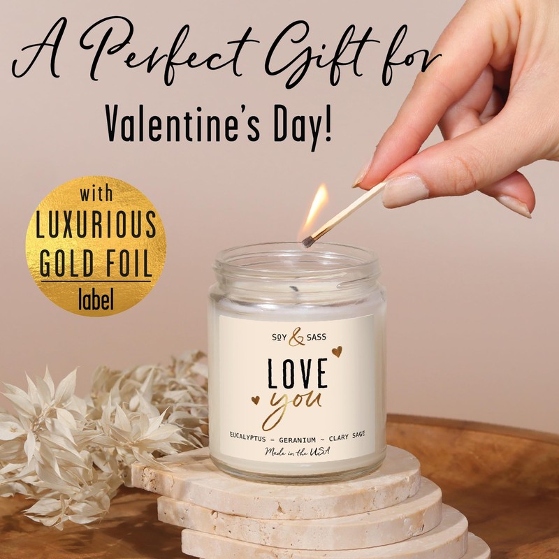 Valentines Day Gifts for Her, Valentine Candles -"I Love You"
