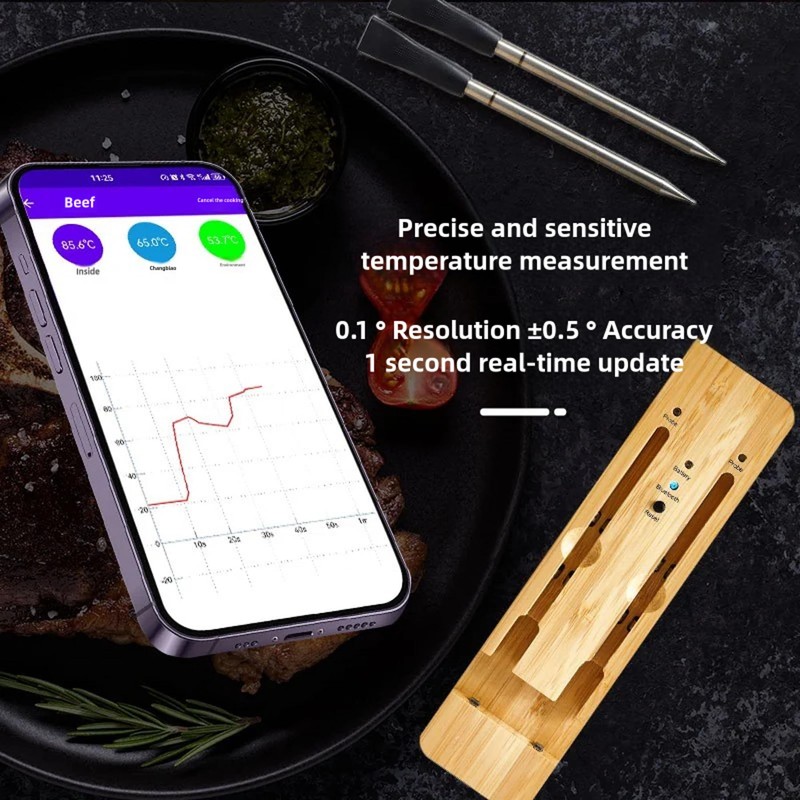 Wadayu Smart Meat Thermometers, APP Control Waterproof Wireless Meat Thermometer