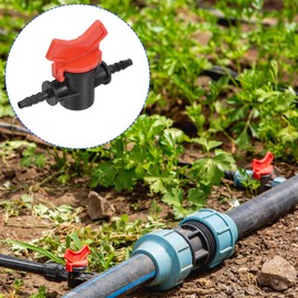 M METERXITY 4 Pack Barbed Ball Valve - 1/4-Inch ID in-Line Ball Valve Shut Off Switch Apply to Drip Irrigation and Aquariums (1/4 Inch, Black)