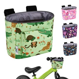 LOCAL LION Kids Bike Basket, Bike Handlebar Bag, Waterresistant Bicycle Basket, Thickened Bicycle Front Bag for Children's Balance Bike Tricycle Scooter