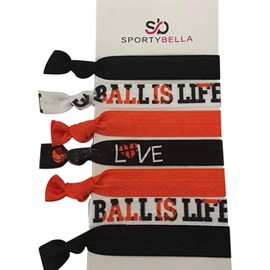 Basketball Hair Ties, Basketball Hair Bands Ponytail Holders, Basketball Is Life Elastics, No Crease Ribbon Basketball Hair Accessories for Girls Women Basketball Party Team Gifts