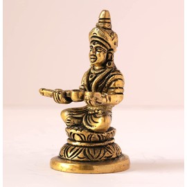 GURU JEE™ Brass Statue Goddess Annapurna Devi Idol Small Annapurna Goddess of Food Collectible Sculpture Religious Gifts Showpiece for Home Mandir Temple