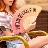 Fisura - Original handheld folding fan with message in french.