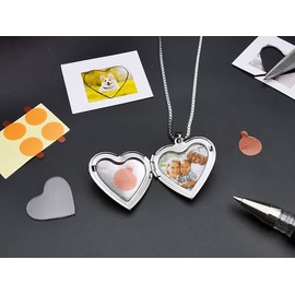 GOKING Dog Paw Locket Necklace That Holds Pictures Love Heart Photo Lockets Pendant for Women