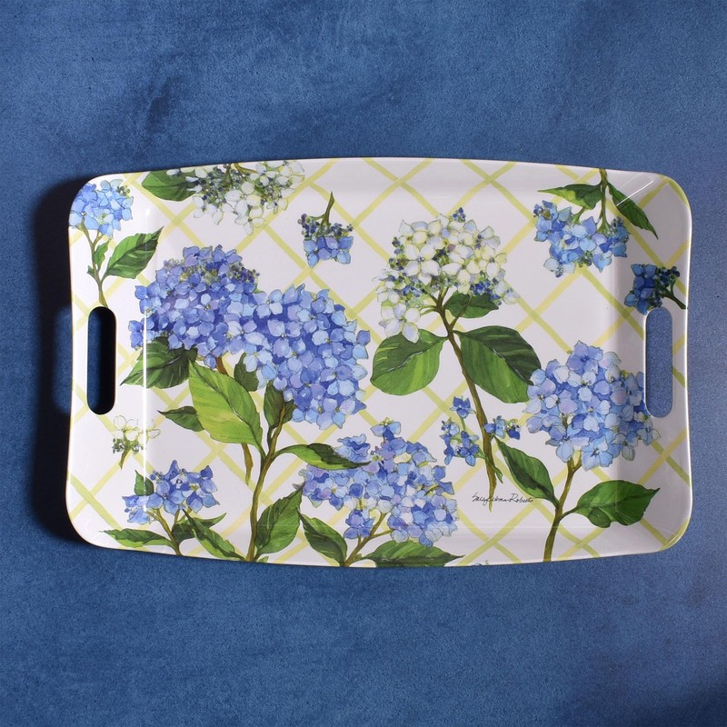 Bamboo Table Hydrangea Lattice Eco-Friendly 18 x 12-inch Serving Tray