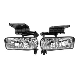 alxiang Front Left Driver and Right Passenger Side Black Housing Clear Lens Fog Light Lights Bumper Lamps for Chevy for Tahoe for Silverado 3500/2500/1500 for Suburban 2500/1500