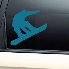 Nashville Decals Snowboarding Snowboarder Snowboard Vinyl Decal Laptop Car Truck Bumper Window Sticker - Teal