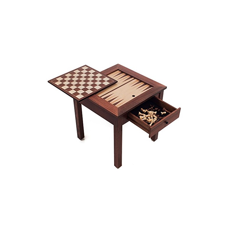 Wood 3 in 1 Chess Backgammon Table by Trademark Games