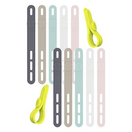 Orirya 結束バンド ケーブルバンド シリコン ケーブル 収納 便利グッズ シリコンバンド ケーブルクリップ 繰り返し 多機能 結束ベルト 12本 6色