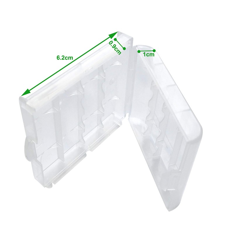 Battery Storage Case for AA/AAA, Battery Holder Box (6Pack Clear)