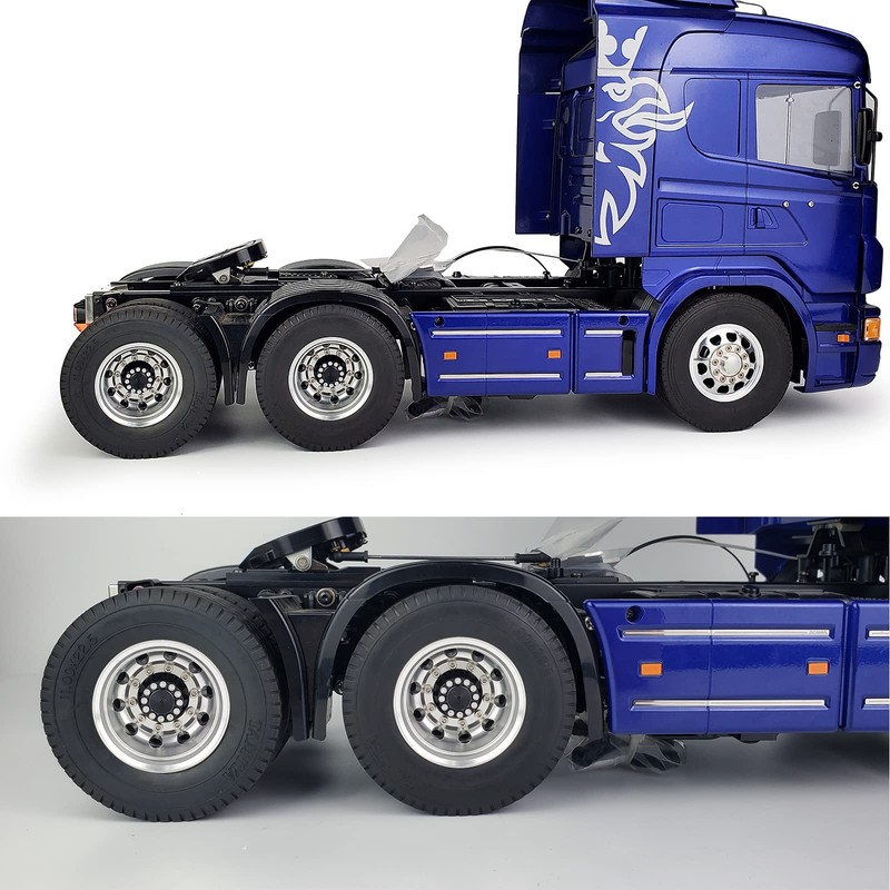 AXspeed 4pcs Rear Wheel Rims Metal Wheel Hubs for 1/14th