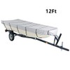 munirater 12Ft Boat Cover Waterproof Heavy Duty Trailerable Replacement for Jon Boat Grey