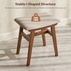 Muwuele Solid Wood Vanity Stool, Compact Makeup Chair with Saddle