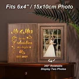 EYITUPC Wedding Light Up Photo Frame Bridal Shower Wedding Gifts for Bride and Groom, Holds Two 4x6 Photos